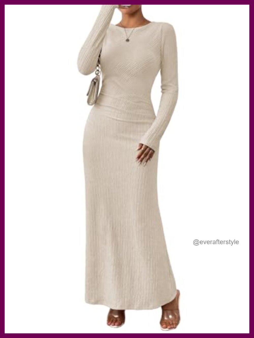 Long Sleeve Maxi Dress Bodycon Formal Wedding Guest Fall Party